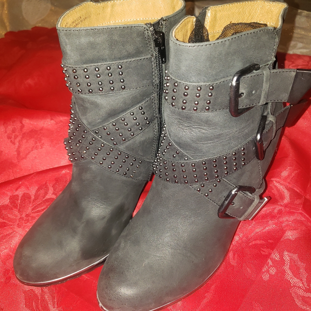 Studded Black Ankle Boots